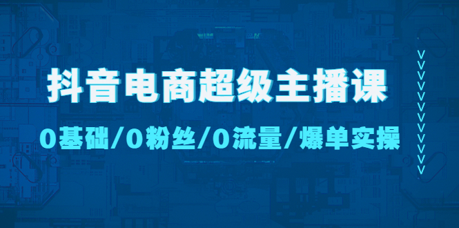 抖音电商超级主播课：0基础、0粉丝、0流量、爆单实操！-小哥找项目网创