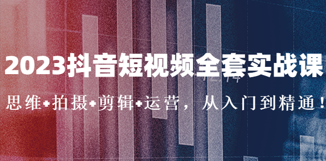 2023抖音短视频全套实战课：思维+拍摄+剪辑+运营，从入门到精通！-小哥找项目网创