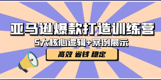 亚马逊爆款打造训练营：5大核心逻辑+案例展示 打造爆款链接 高效 省钱 稳定-小哥找项目网创