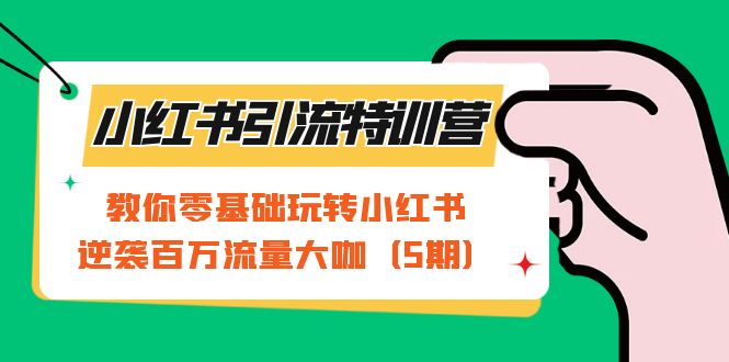 小红书引流特训营-第5期：教你零基础玩转小红书，逆袭百万流量大咖-小哥找项目网创