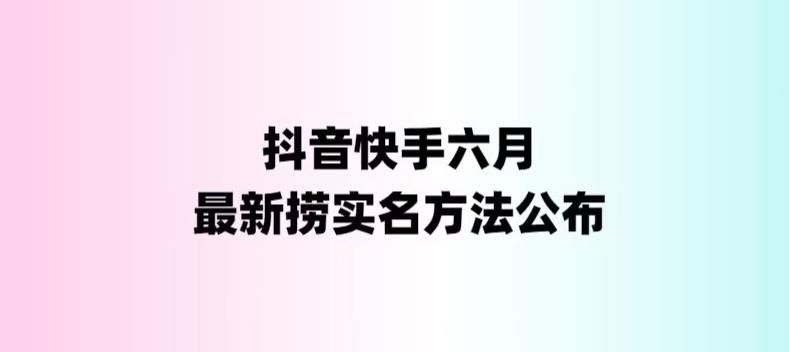 外面收费1800的最新快手抖音捞实名方法，会员自测【随时失效】-小哥找项目网创