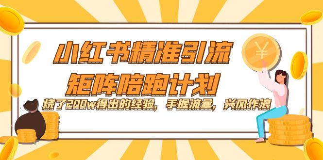 小红书精准引流·矩阵陪跑计划：烧了200w得出的经验，手握流量，兴风作浪！-小哥找项目网创