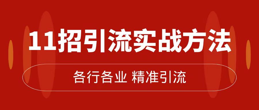 精准引流术：11招引流实战方法，让你私域流量加到爆（11节课完整版）-小哥找项目网创