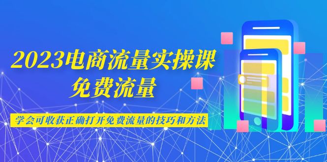 2023电商流量实操课-免费流量，学会可收获正确打开免费流量的技巧和方法-小哥找项目网创