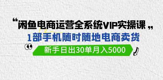 （9547期）闲鱼电商运营全系统VIP实战课，1部手机随时随地卖货，新手日出30单月入5000-小哥找项目网创