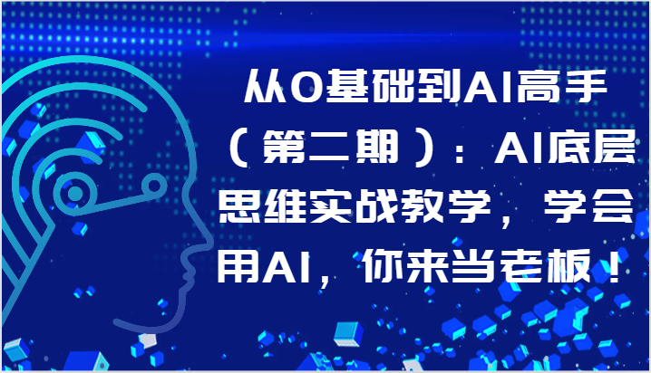 从0基础到AI高手（第二期）：AI底层思维实战教学，学会用AI，你来当老板！-小哥找项目网创