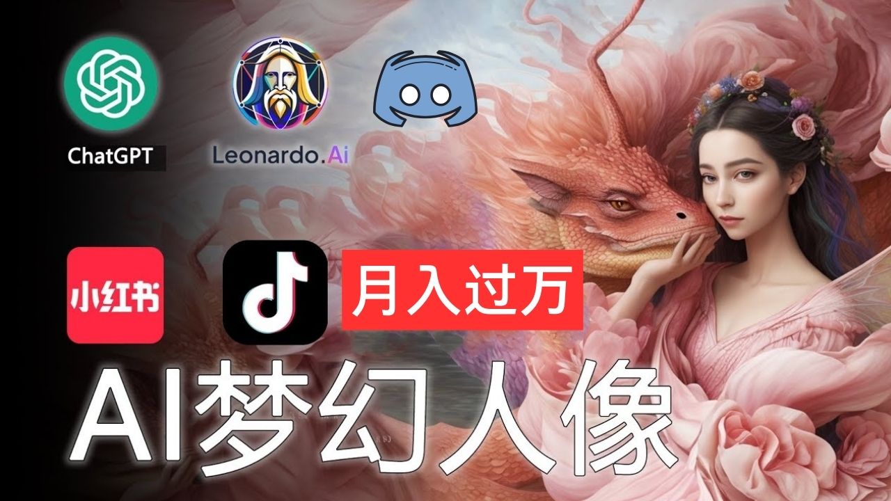 AI摄影梦幻人像：零基础也能月入过万的秘密-小哥找项目网创