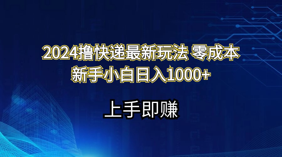 2024撸快递最新玩法零成本新手小白日入1000+-小哥找项目网创