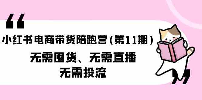 （9996期）小红书电商带货陪跑营(第11期)无需囤货、无需直播、无需投流（送往期10套）-小哥找项目网创