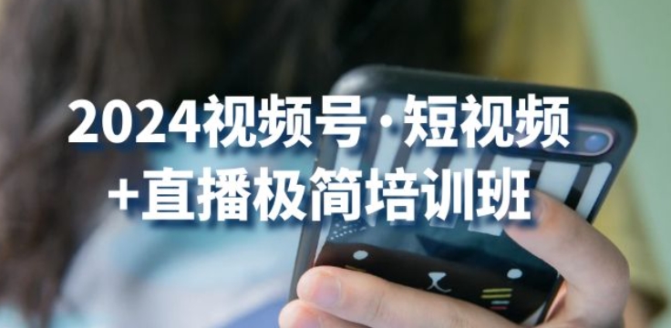 2024视频号·短视频+直播极简培训班：抓住视频号风口，流量红利-小哥找项目网创