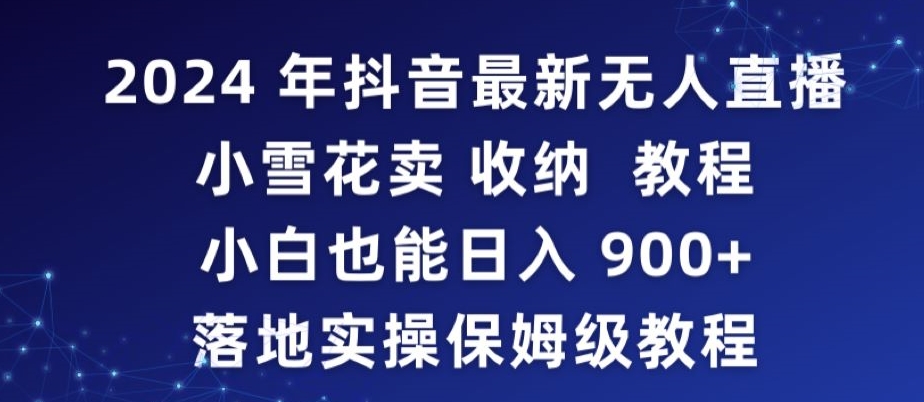 2024年抖音最新无人直播小雪花卖收纳教程，小白也能日入900+落地实操保姆级教程-小哥找项目网创