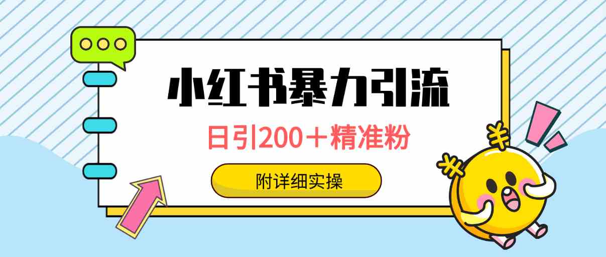 （9582期）小红书暴力引流大法，日引200＋精准粉，一键触达上万人，附详细实操-小哥找项目网创