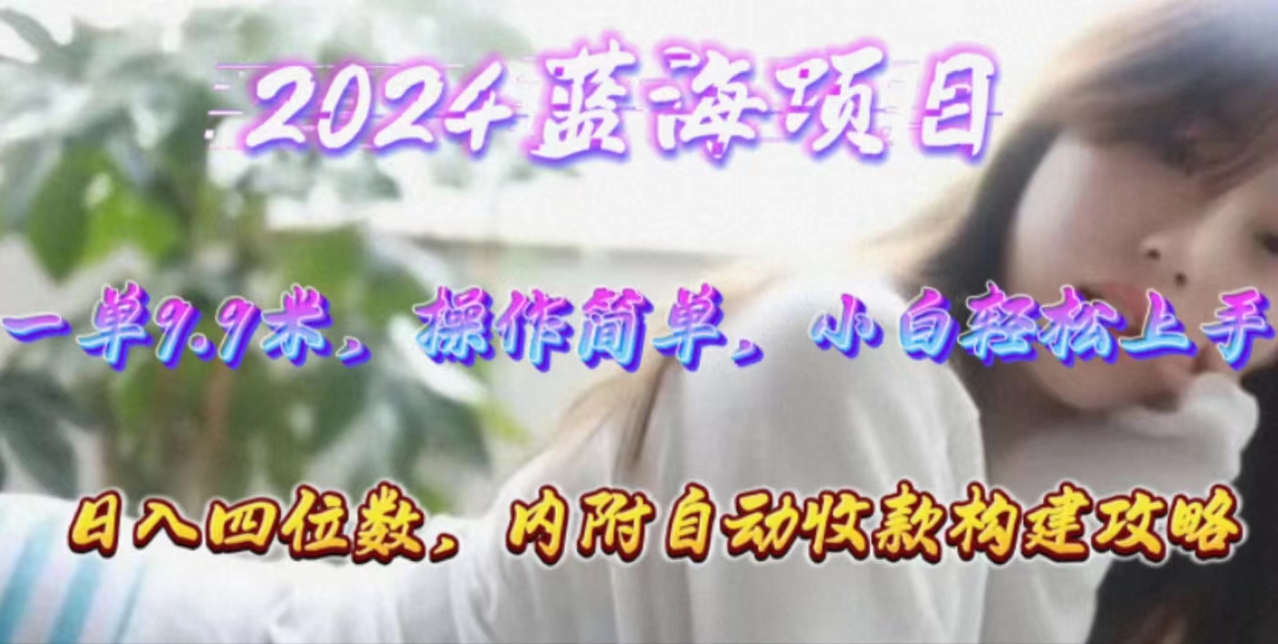 （10204期）年轻群体的蓝海市场，1单9.9元，操作简单，小白轻松上手，日入四位数-小哥找项目网创