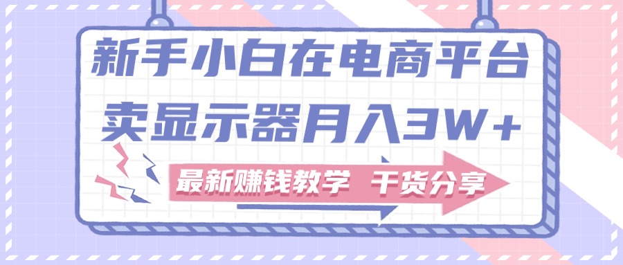 新手小白如何做到在电商平台卖显示器月入3W，最新赚钱教学干货-小哥找项目网创