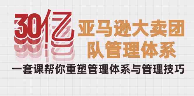 （10178期）30亿-亚马逊大卖团队管理体系，一套课帮你重塑管理体系与管理技巧-小哥找项目网创