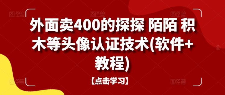 外面卖400的探探 陌陌 积木等头像认证技术(软件+教程)-小哥找项目网创