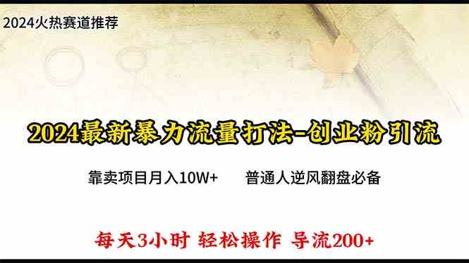 （10151期）2024年最新暴力流量打法，每日导入300+，靠卖项目月入10W+-小哥找项目网创