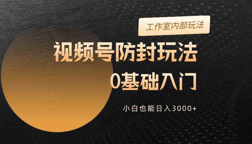 （10107期）2024视频号升级防封玩法，零基础入门，小白也能日入3000+-小哥找项目网创