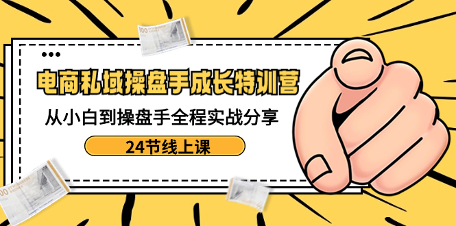 电商私域-操盘手成长特训营：从小白到操盘手全程实战分享-24节线上课-小哥找项目网创