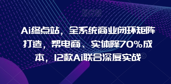 Ai终点站，全系统商业闭环矩阵打造，帮电商、实体降70%成本，12款Ai联合深度实战-小哥找项目网创