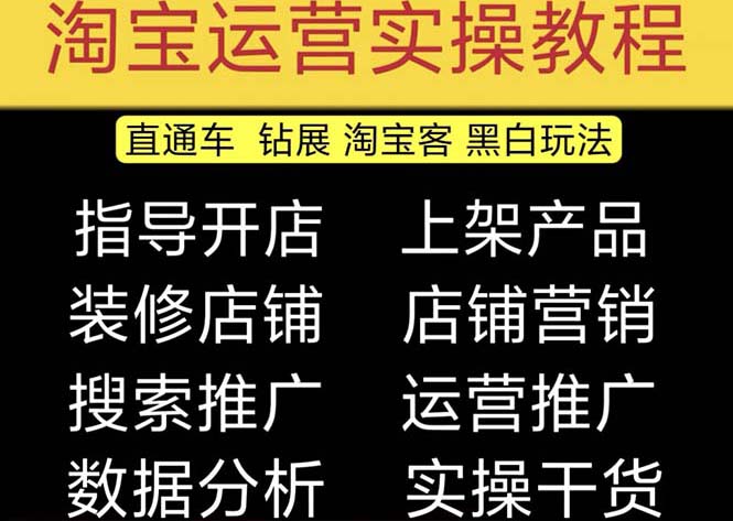 2023淘宝开店教程0基础到高级全套视频网店电商运营培训教学课程（2月更新）-小哥找项目网创