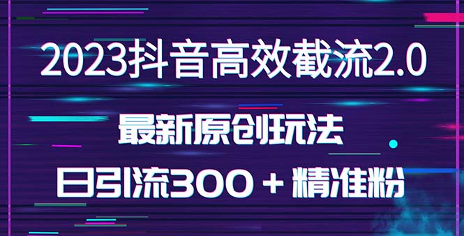 日引300＋创业粉，独家抖音高效截流2.0玩法（价值1280）-小哥找项目网创