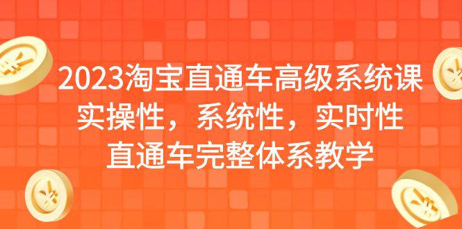 2023淘宝直通车高级系统课，实操性，系统性，实时性，直通车完整体系教学-小哥找项目网创