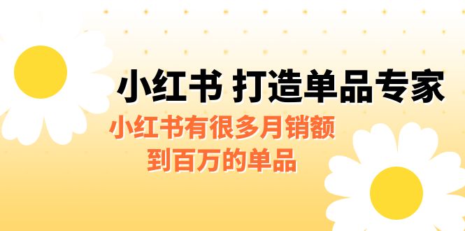 某公众号付费文章《小红书 打造单品专家》小红书有很多月销额到百万的单品-小哥找项目网创