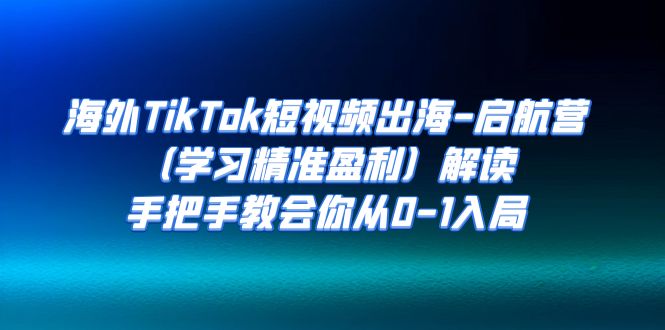 海外TikTok短视频出海-启航营（学习精准盈利）解读，手把手教会你从0-1入局-小哥找项目网创