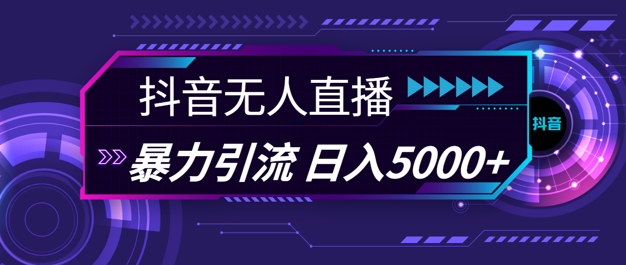 抖音无人直播，暴利引流，日入5000+-小哥找项目网创