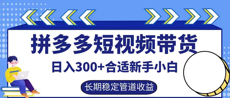 拼多多短视频带货日入300+，实操账户展示看就能学会-小哥找项目网创