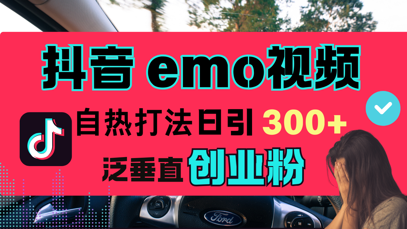 抖音“EMO视频”自热流打法，日引300+泛垂直创业粉-小哥找项目网创