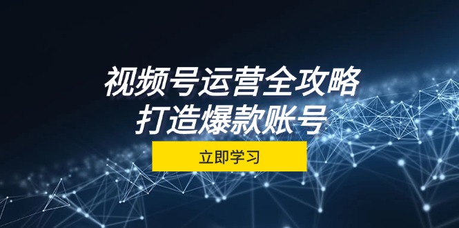 视频号运营全攻略，从定位到成交一站式学习，视频号核心秘诀，打造爆款账号-小哥找项目网创