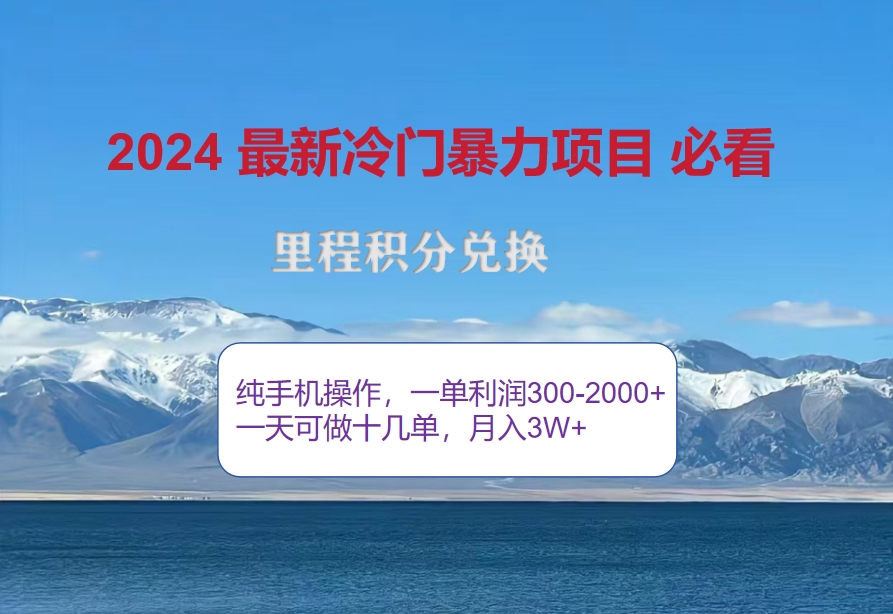 （12856期）2024惊爆冷门暴利！出行高峰来袭，里程积分，高爆发期，一单300+—2000…-小哥找项目网创