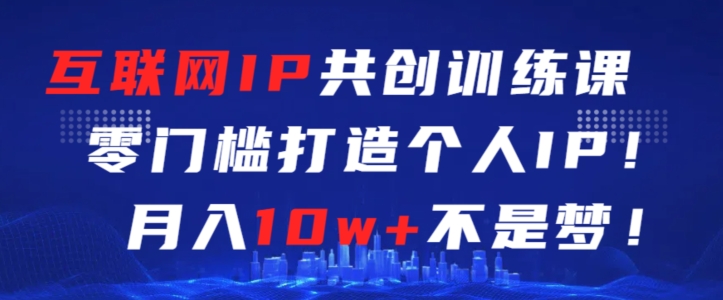 互联网IP共创训练课，零门槛零基础打造个人IP，月入10w+不是梦-小哥找项目网创