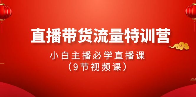 2024直播带货流量特训营，小白主播必学直播课（9节视频课）-小哥找项目网创