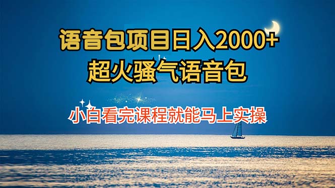 语音包项目 日入2000+ 超火骚气语音包小白看完课程就能马上实操-小哥找项目网创