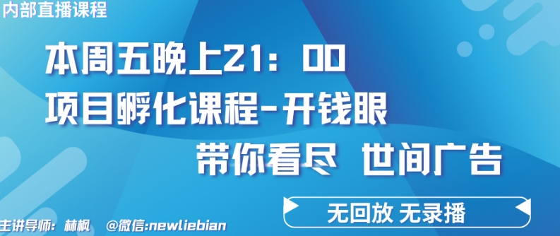 4.26日内部回放课程《项目孵化-开钱眼》赚钱的底层逻辑-小哥找项目网创