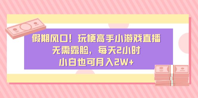 假期风口！玩梗高手小游戏直播，无需露脸，每天2小时，小白也可月入2W+-小哥找项目网创