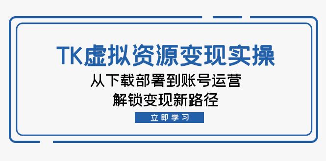 TK虚拟资料变现实操：从下载部署到账号运营，解锁变现新路径-小哥找项目网创