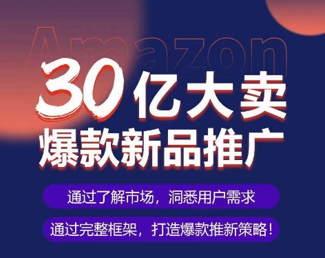 亚马逊·30亿大卖爆款新品推广，可复制、全程案例实操的爆款推新SOP-小哥找项目网创