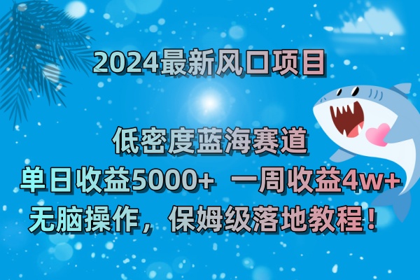 2024最新风口项目 低密度蓝海赛道，日收益5000+周收益4w+ 无脑操作-小哥找项目网创