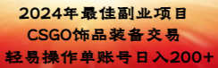 2024年最佳副业项目 CSGO饰品装备交易 轻易操作单账号日入200+-小哥找项目网创