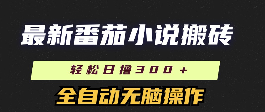 最新番茄小说搬砖，日撸300＋！全自动操作，可矩阵放大！-小哥找项目网创