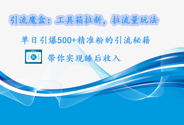 引流魔盒：工具箱拉新，拉流量玩法，单日引爆500+精准粉的引流秘籍，带你实现睡后收入-小哥找项目网创