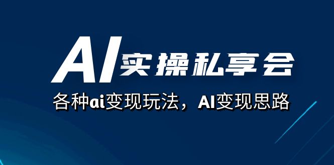 AI实操私享会，各种ai变现玩法，AI变现思路（67节课）-小哥找项目网创