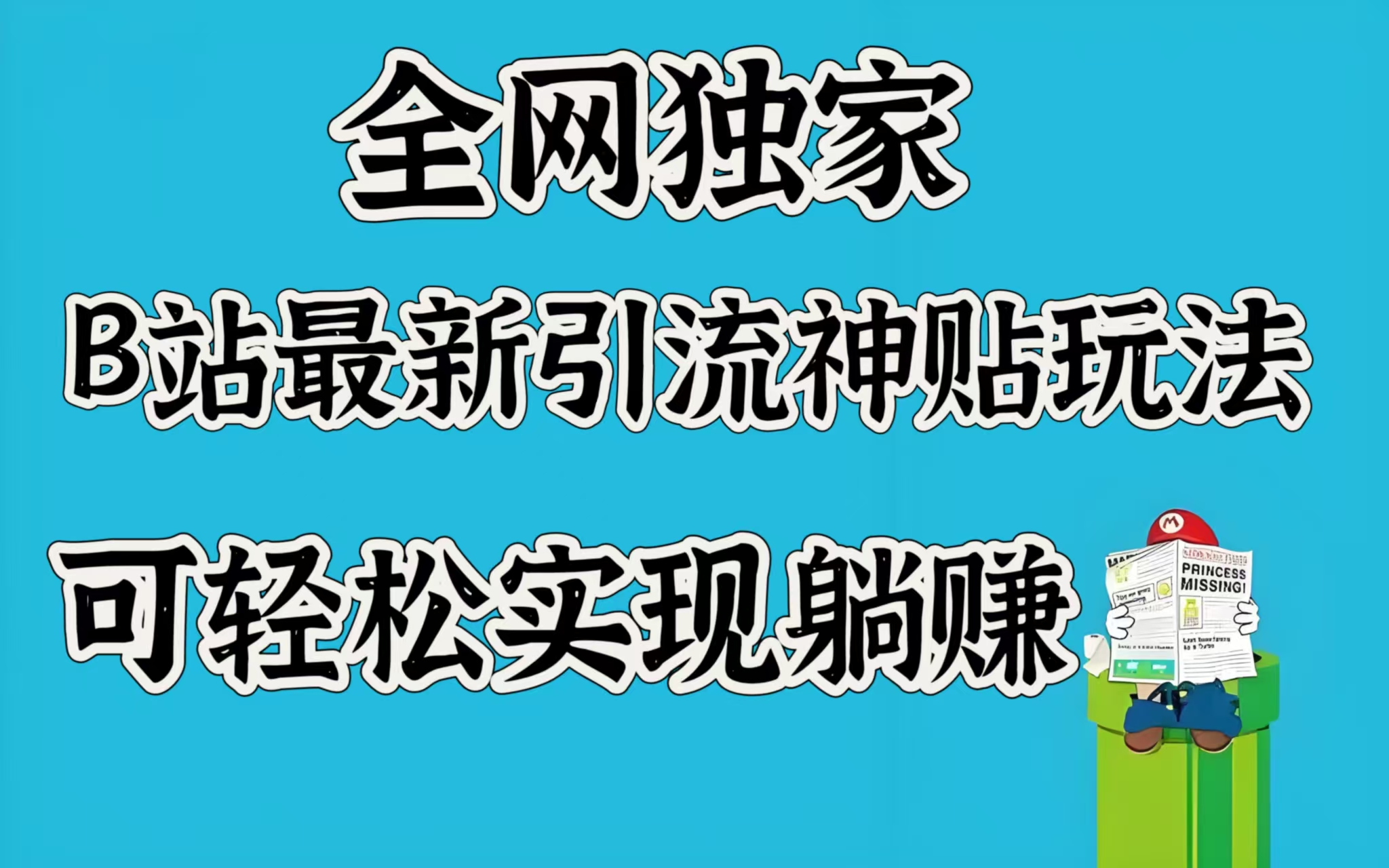 全网独家，B站最新引流神贴玩法，可轻松实现躺赚-小哥找项目网创